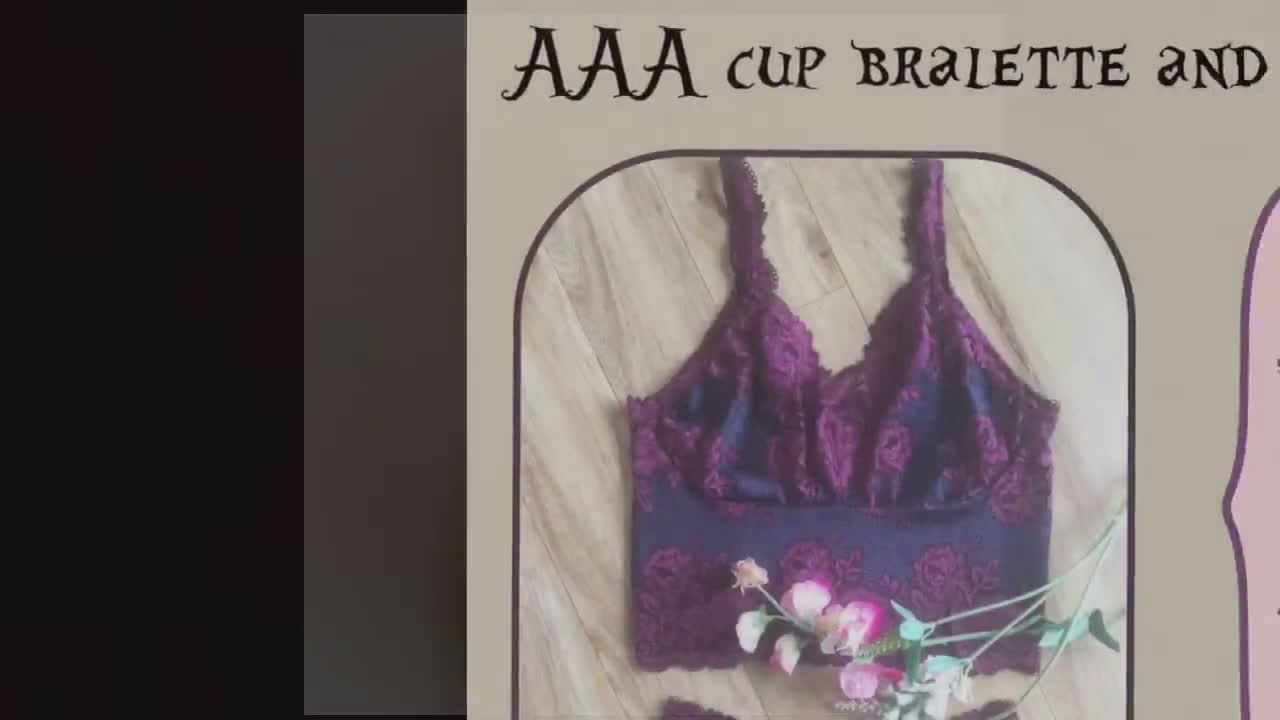 Buy AAA Cup Bralette Vest, Soft Bra and Briefs, Burgundy and Black