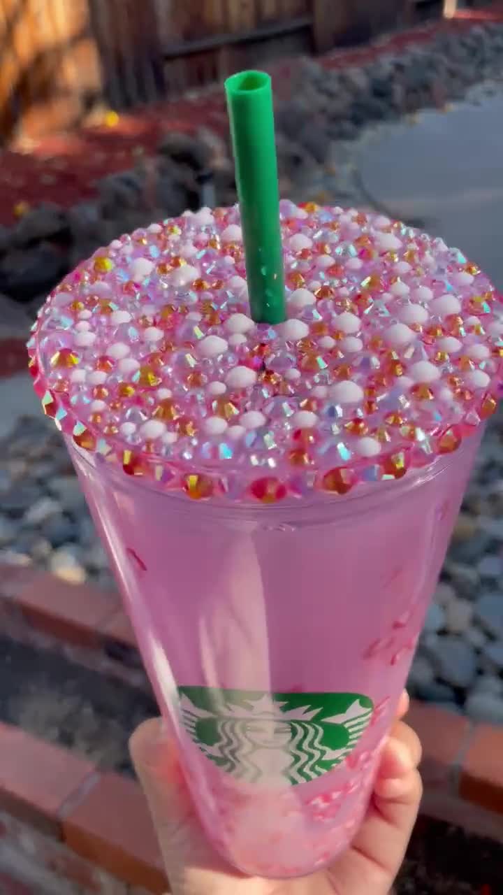 Dazzle Pink Drink inspired tumbler 24 onz pink drink Starbucks cup – Lolas  Chimuelos Designs