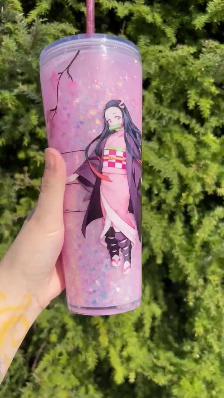 Anime Pink Custom Starbucks Snow globe Shaker Tumbler