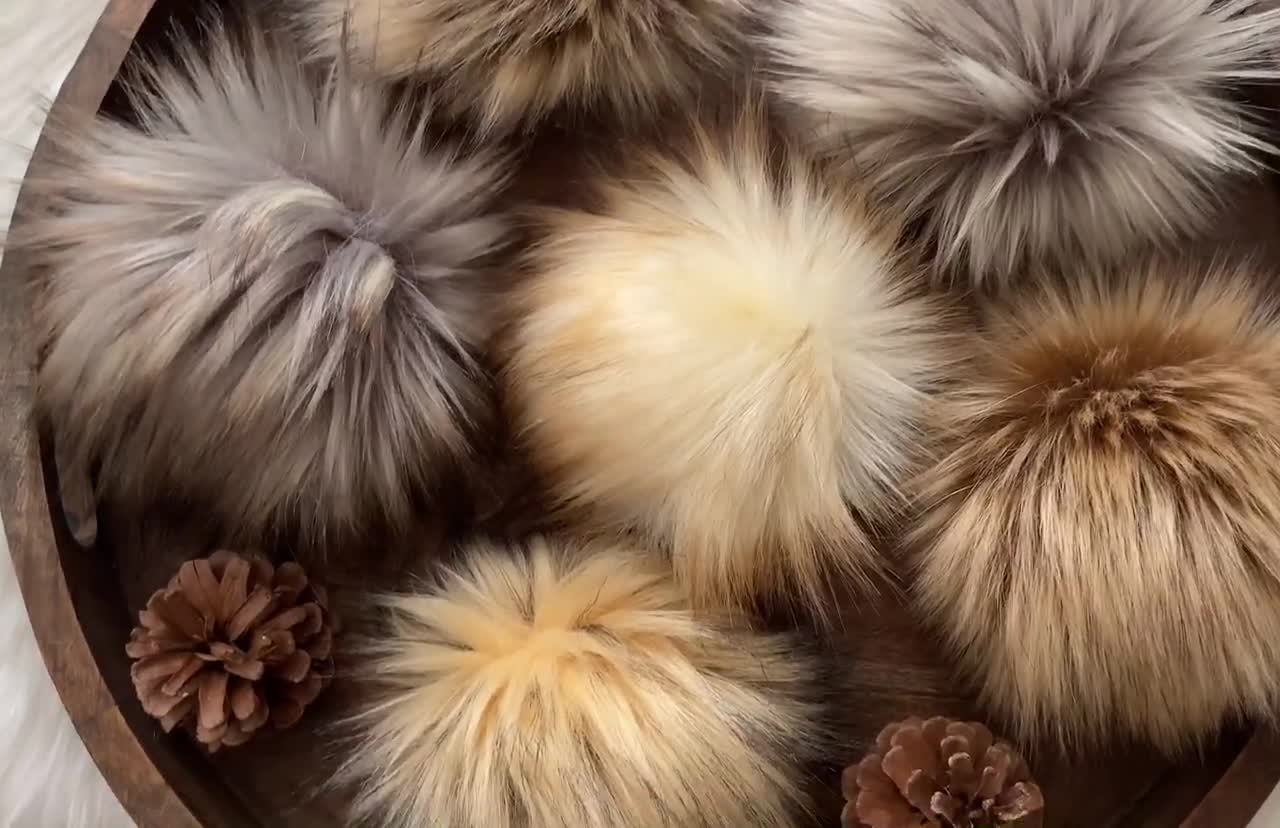 Faux Fur Pom Pom Pompom 6 Six Pack Bundle Variety 