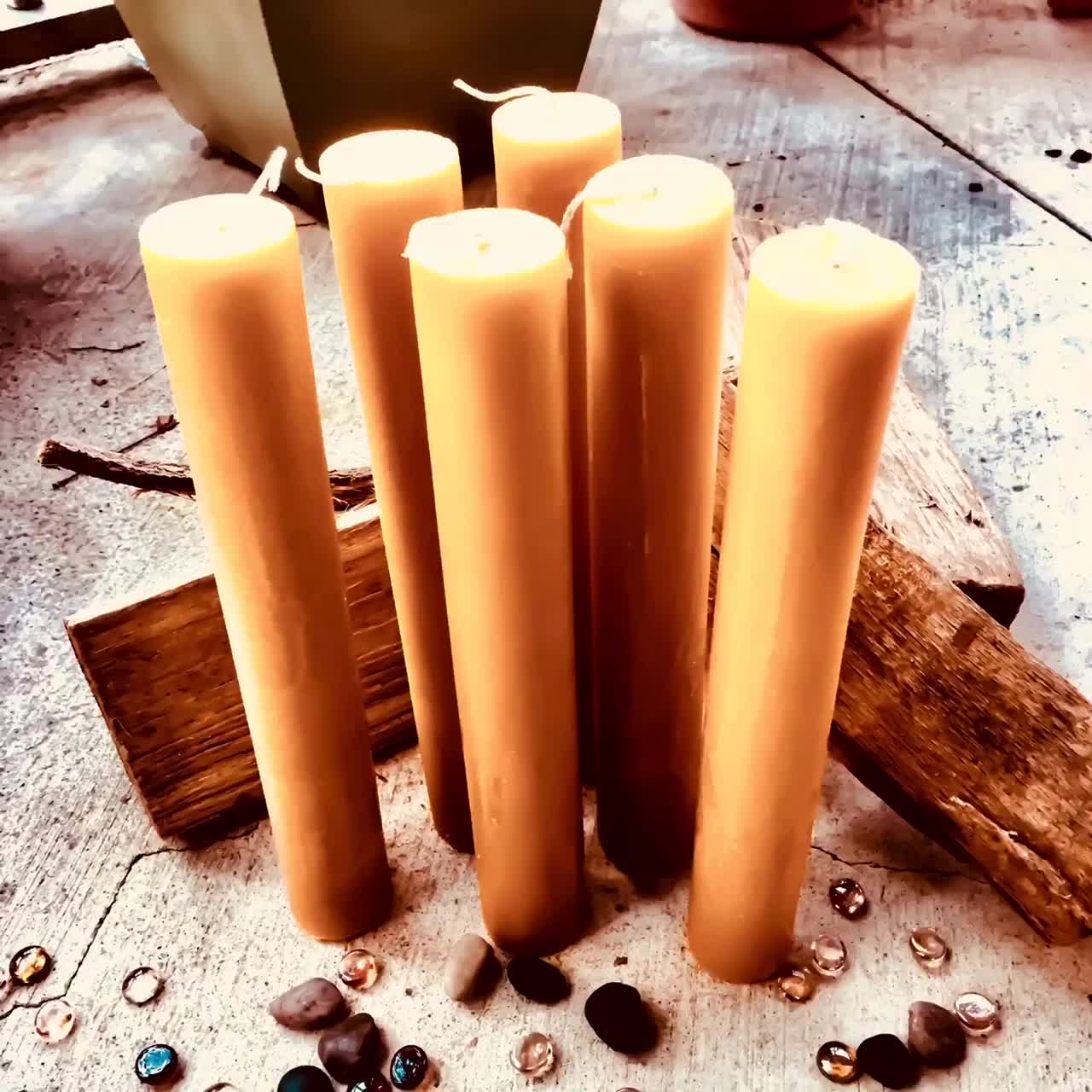 olorvela Beeswax Pillar Candles Set of 2 - Beeswax Candles Clearance Bees  Wax Candles for Home Pillar Candles 2x4 inch 100% Pure Wax Candles