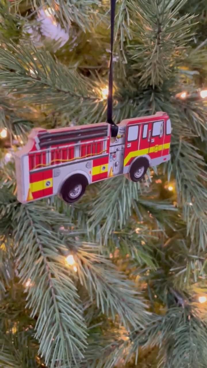 Fire engine christmas ornament Clearance
