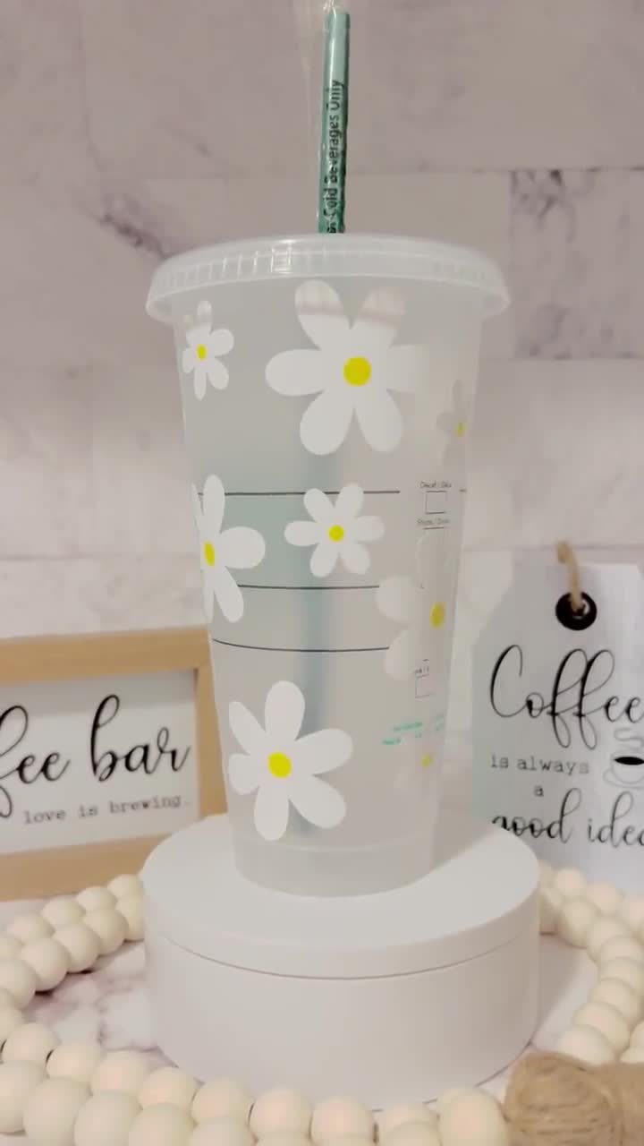 Personalised Clear Starbucks Cold Cup 24oz Daisy Wrap – Personalised By  Charlie And Me