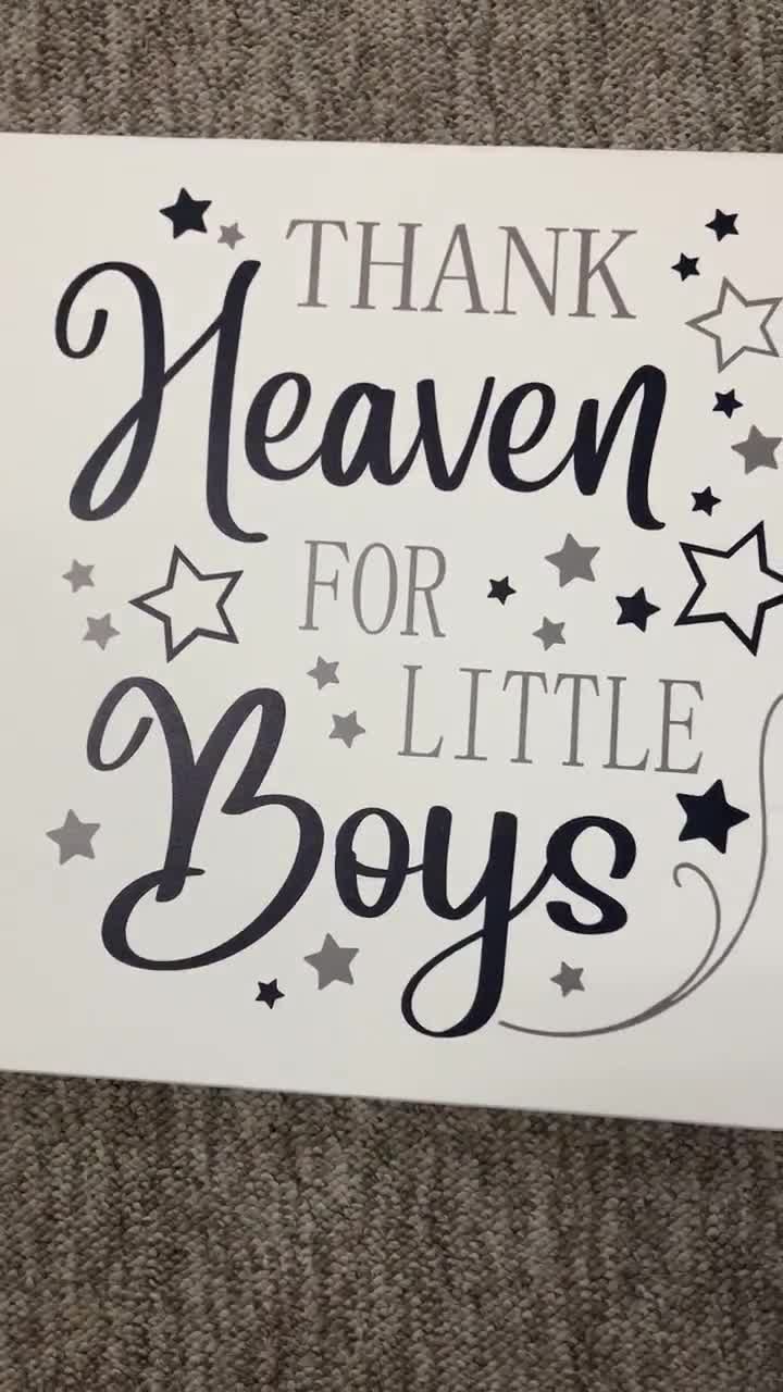 Thank Heaven For Little Boys | Sign | baby boy nursery decor | little boy  nursery | baby boy signs for nursery | little boy gifts sayings