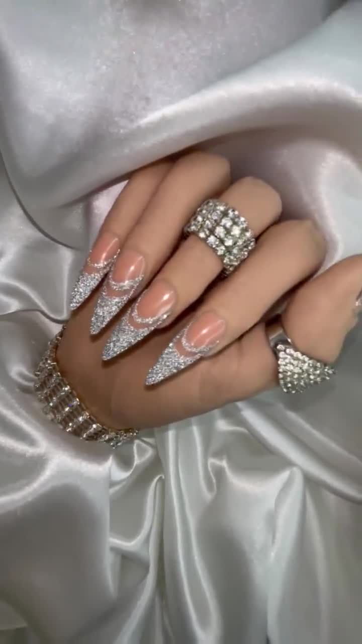 Bling Press on Nails Free Prep Kit Luxurious, Diamond, Swarovski, 21st  Birthday, Quincenera Nail Supply Long Nails Fake Nails -  Canada