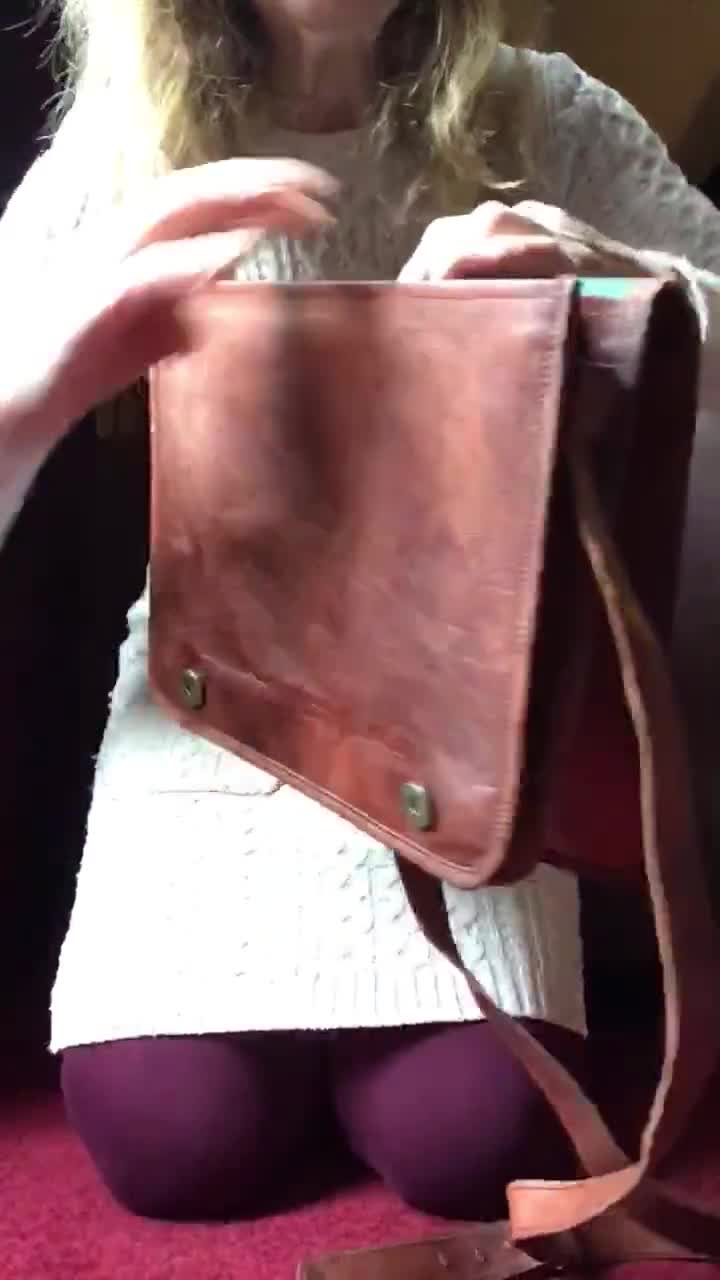 Angler's Bag - Vintage Leather Crossbody Messenger Bag for Men