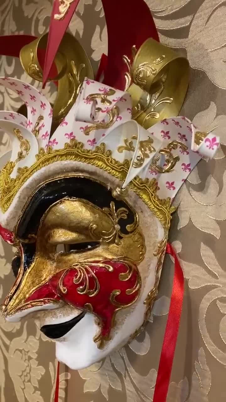 Máscara veneciana para hombre, máscara de carnaval, máscara de halloween,  papel maché Joker hecho completamente a mano -  México
