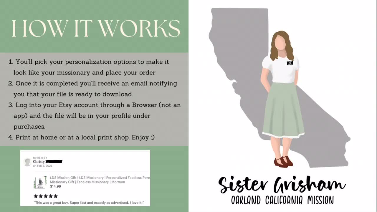 Personalized Missionary Countdown for LDS Sister Mission | Printable Chart  | Gift for Missionary Moms