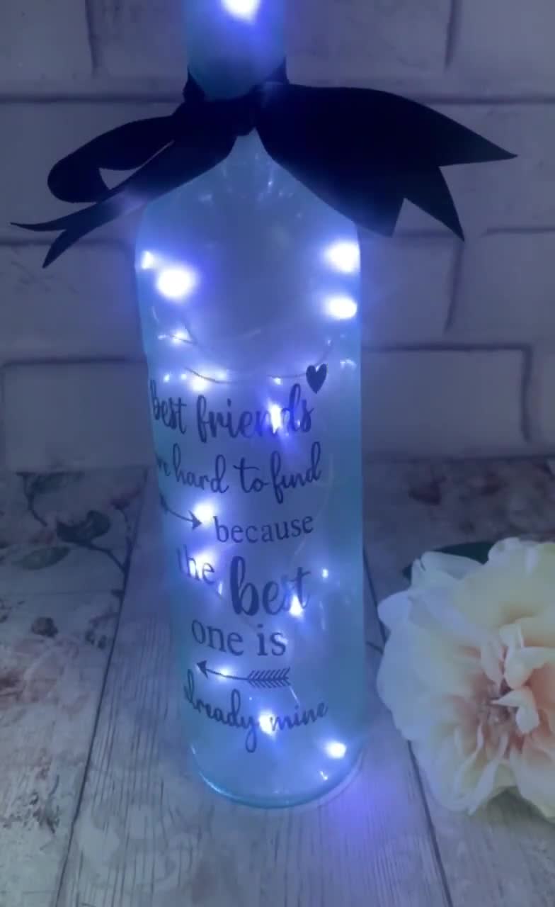 Bottiglia Luminosa In Vetro Con Scritta “Friends Are Like Starlight” – Regalo Sentimentale Per Amiche