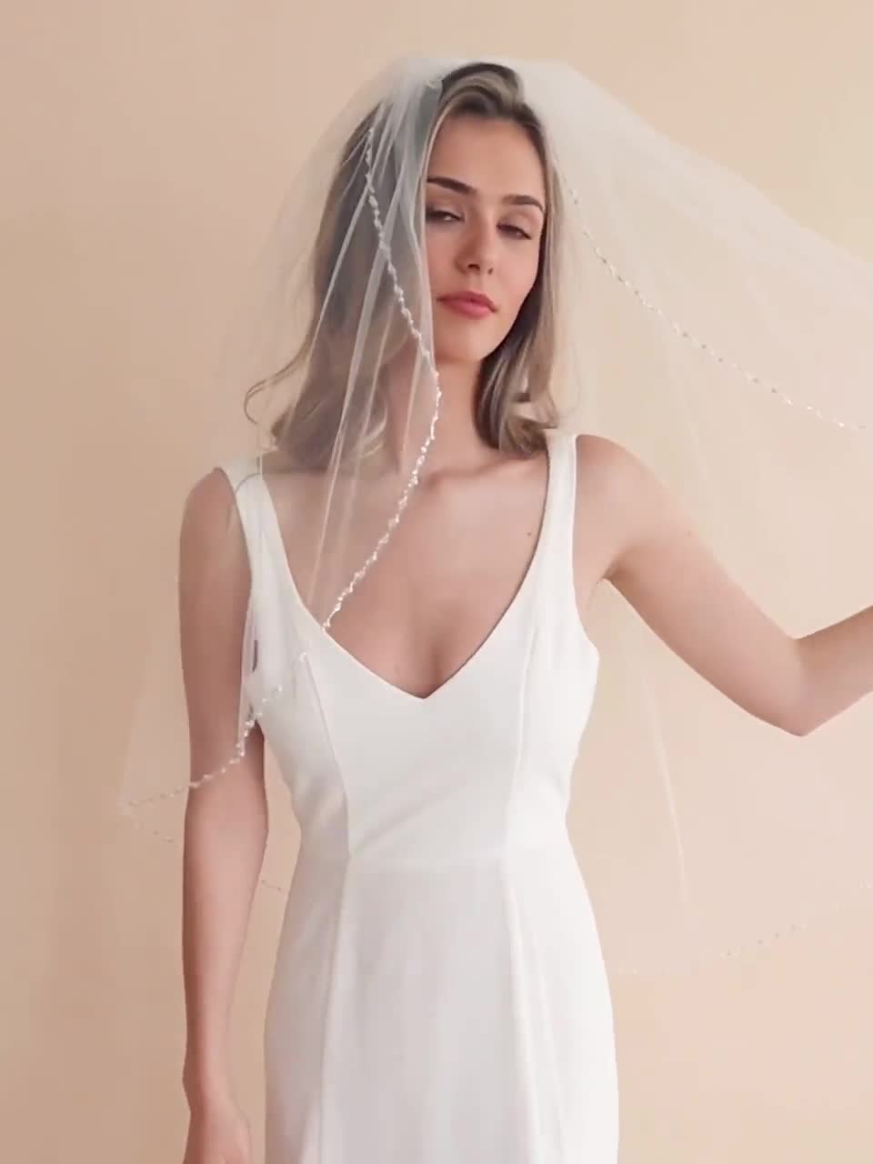 Lily Pearl Beaded Bridal Veil - Shop Wedding Veils | Dareth Colburn