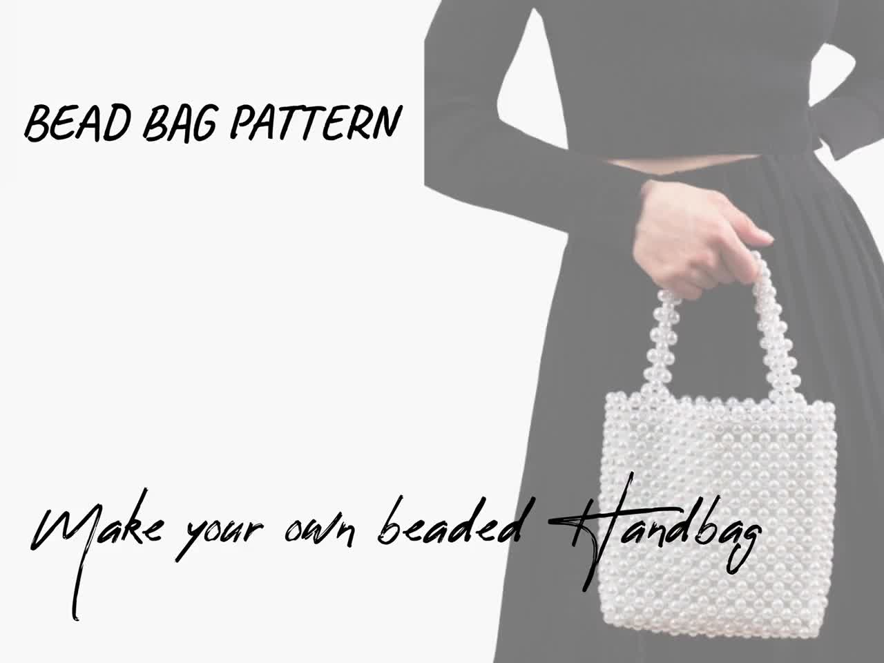 Exclusive Handmade Beaded Handbag Women Volcano Pattern Design Handle Purses  2023 Summer Party Vacation Beach Acrylic