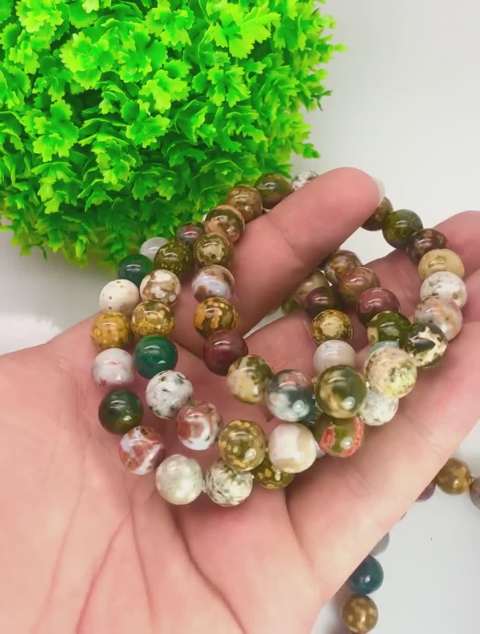100% Natural Ocean Jasper Bead Bracelet High Quality 8 Mm 10 100% Natural Ocean Jasper Bead Bracelet High Quality 8 Mm 10