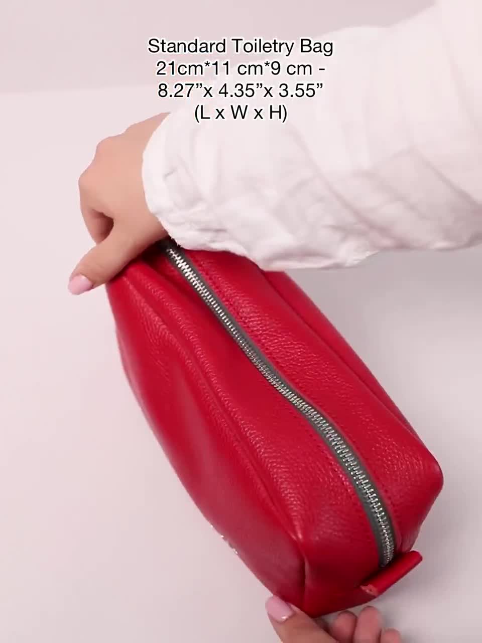 Men's Finest Leather Toiletry Bag Groomsmen Wash bag Travel bag - Handmade  (us)