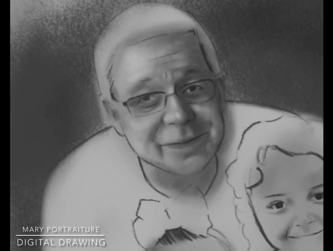 Custom Colored Portrait (Combining different pictures together, Merging  photos of loved ones, Memorial Gift) hand-drawn