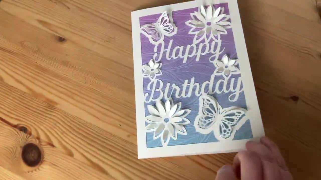 SVG: Birthday Insert Card. Cricut Joy Friendly. Draw and Cut Card Design.  Envelope Template Included. Cricut Joy Birthday Card SVG 