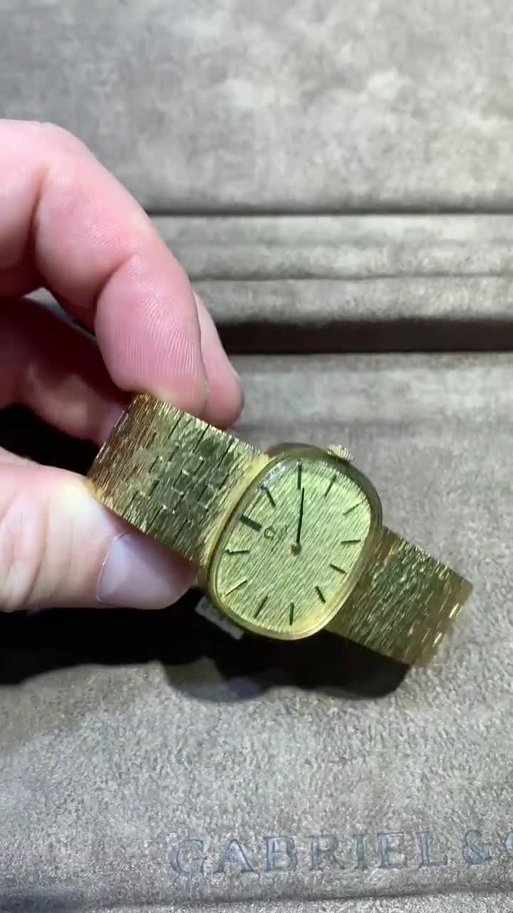 Vintage Mechanical Wind Unisex Omega Gold Plated Watch 30mm by 27mm Case  Size