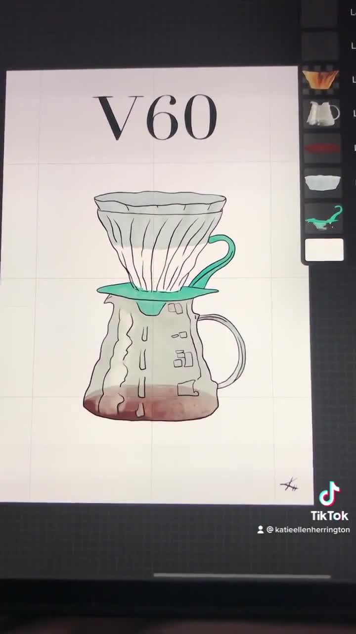 Hario V60 Filter Coffee Art Print 