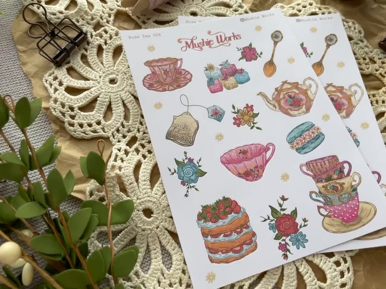 V-day Flash Tattoo Sticker Sheet, Journal Stickers, Bullet Journal  Stickers, Kiss Cut Stickers, Valentines Day Stickers, Girly Stickers