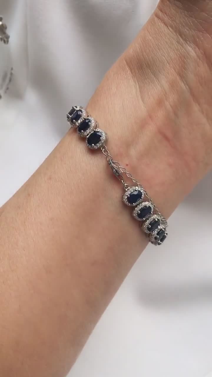 THE OUZE sapphire-detail bracelet - Silver