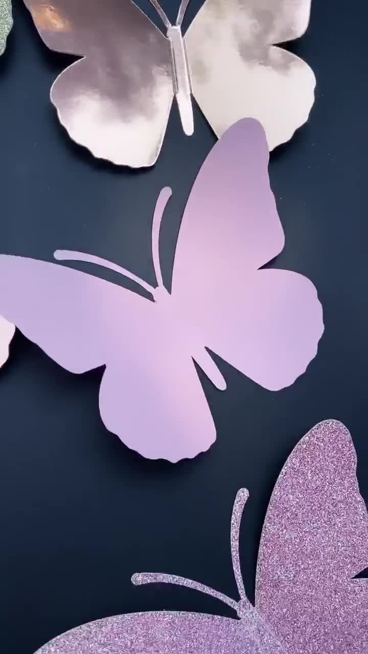 CVHOMEDECO. Decoraciones de mariposa de metal de oro rosa para colgar  mariposas decorativas para el hogar, dormitorio, boda, fiesta, cumpleaños,  día