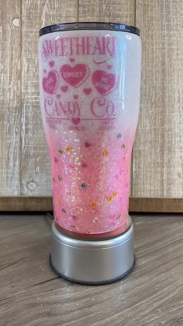 Conversation Heart Tumbler, Made With Custom Glitter, Vinyl, and  Waterslides, and Hearts Wine/modern/skinny/fatty Tumbler With Lid & Straw 