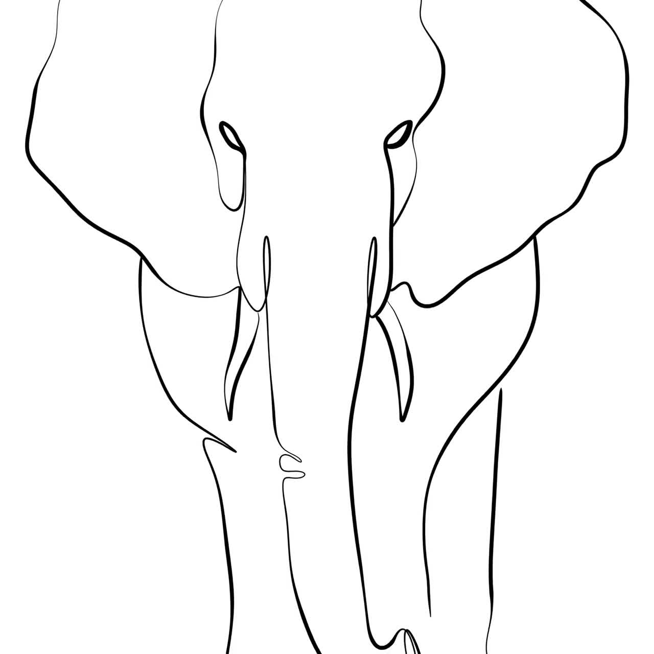Elephant outline logo simple Royalty Free Vector Image