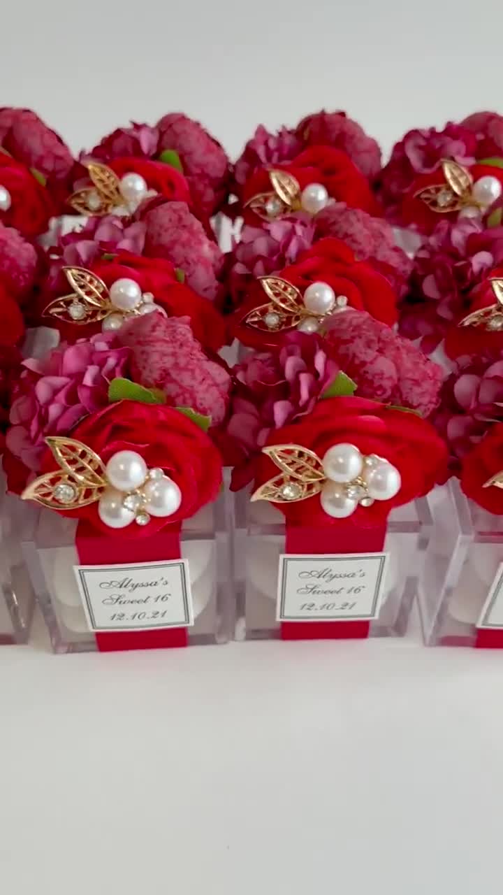5 Pcs Custom Wedding Favors for Guests, Quinceanera Party Favors, Red  Favors Candy Boxes, Personalized Bride Shower Gift, Sweet 16 Favors -   Sweden