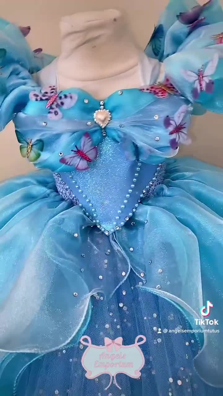 Nuevo vestido azul brillante de Tutu inspirado en Cenicienta - Etsy España