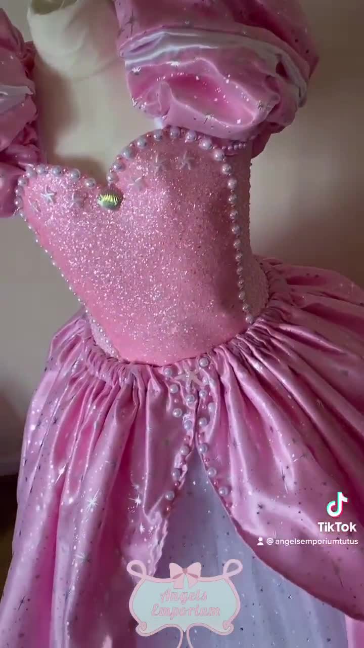 Dress Disfraz Ariel Vestido Rosa A Vestido Ariel Rosa De La Sirenita Para Niñas De Lujo Cuotas Sin Interés