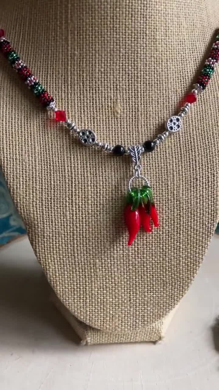 50 Ciondoli In Vetro A Forma Di Peperoncino Rosso – Perline Per Gioielli Fai Da Te, 20,6 Mm - 2