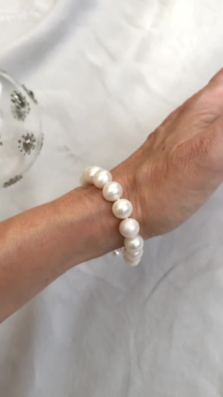 Buy Real Pearl Bracelet, 2 Row 9-10mm Rice Baroque White Freshwater Pearl  Bracelet ,bridesmaid Bracelet, Real Pearl Bracelet, Women Bracelet Online  in India - Etsy