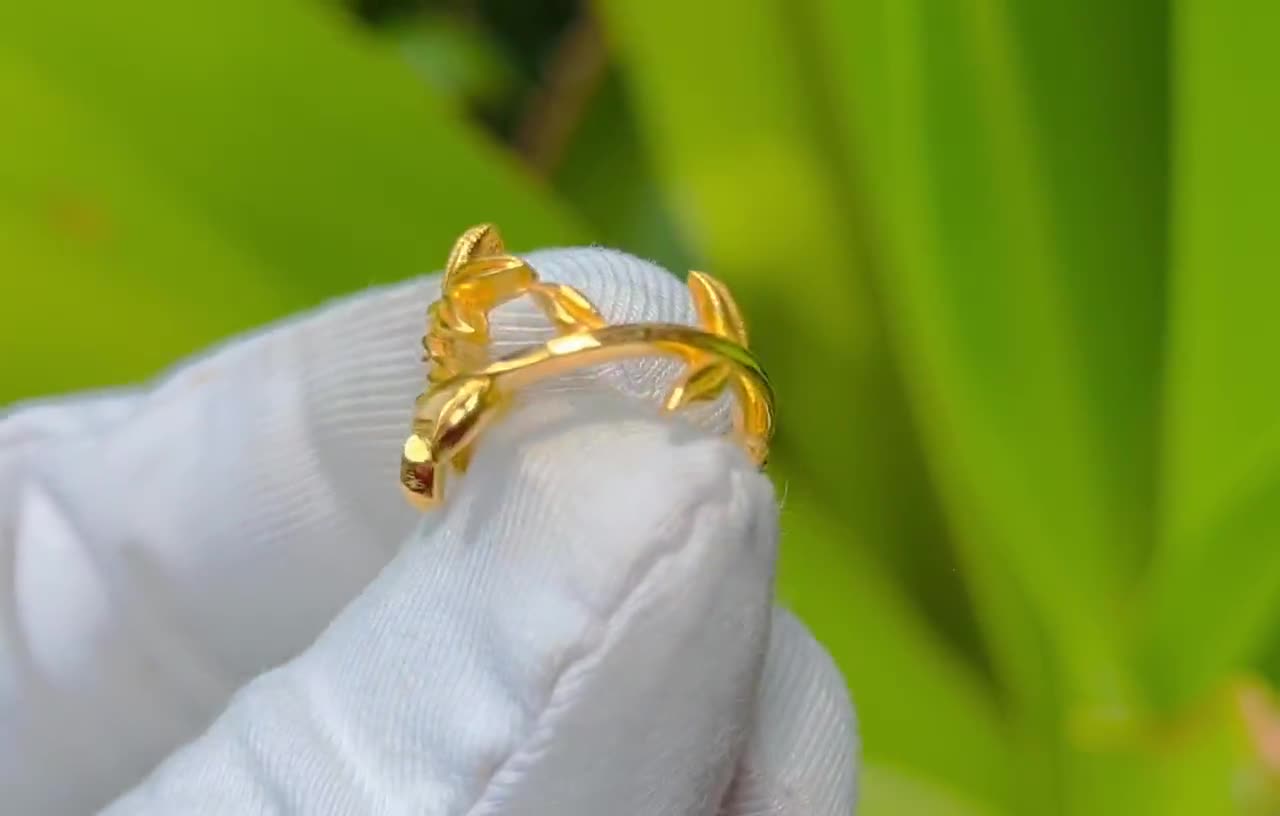 Anillo de rama de hoja de plata de ley, anillo de hoja de plata, anillo de  hoja de oro rosa. Anillo de capas, Anillo de vid, Anillo de laurel, Joyería  de la naturaleza, anillo de ramita