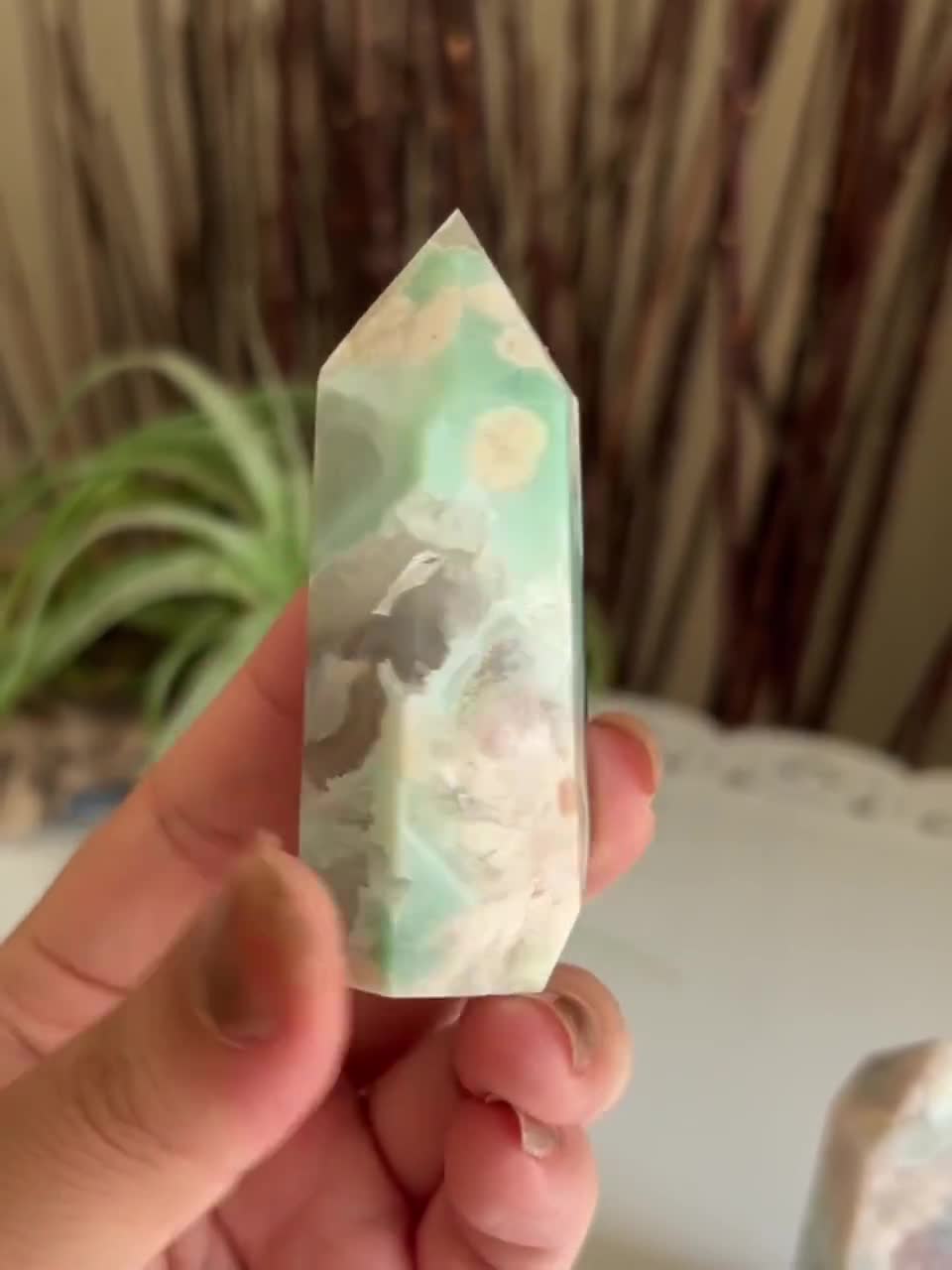 You Choose / Green Flower Agate Tower - Etsy