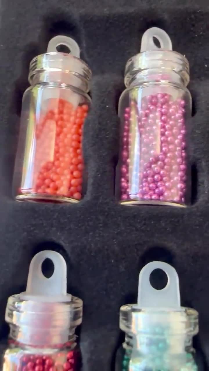 12 Bottles Tooth Gems Preciosa® Lead Free Micro Bead Crystal Balls of  Different Metallic & Neon Matt Micro Beads 