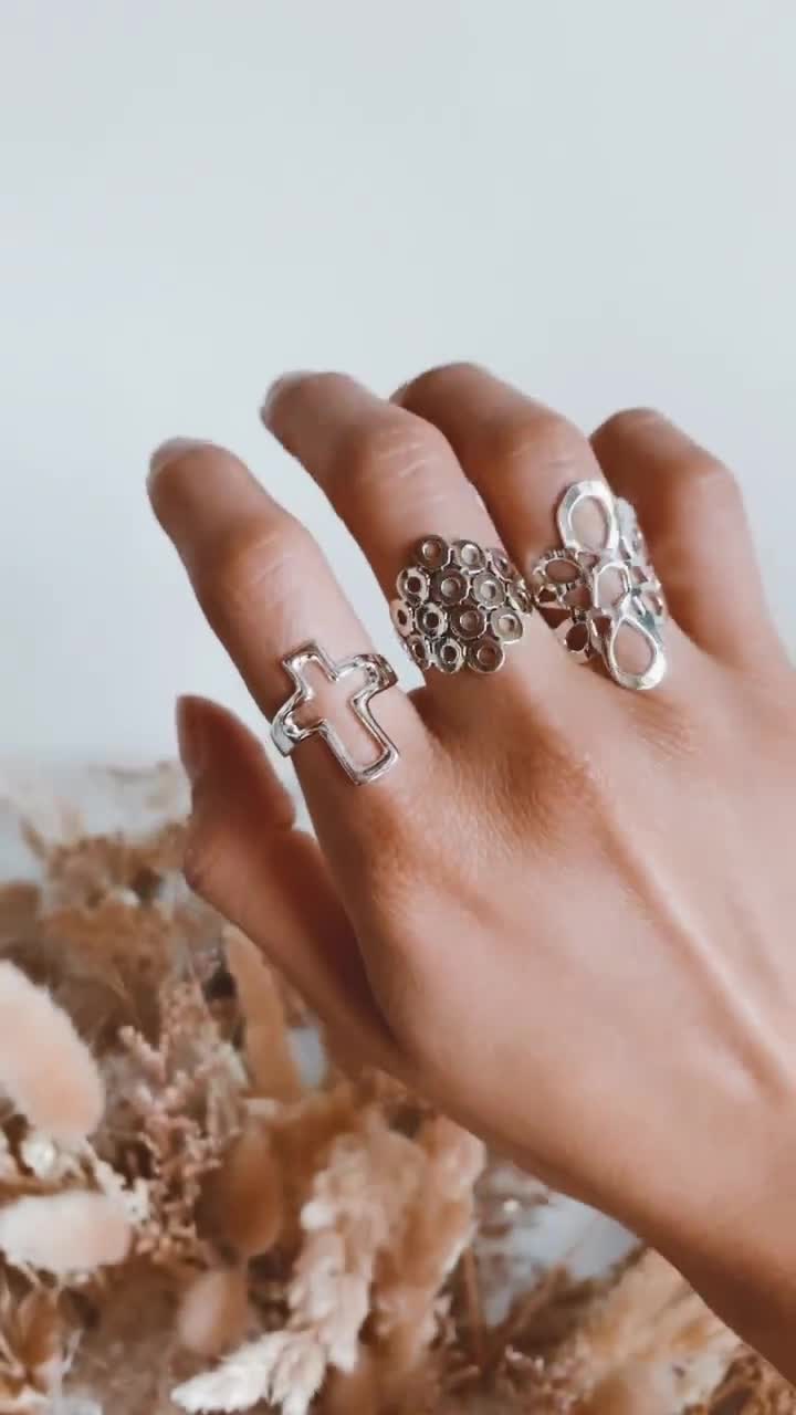 SILVER950 CROSS DESIGN RING/シルバー/リング ANTIDOTE BUYERS CLUB 「Engraved Cross Ring 」 SILVER950製