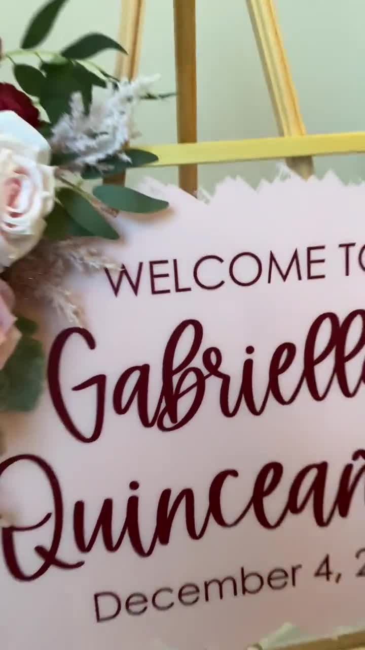 Large Custom Quinceañera Welcome Sign, Girl with Blush Pink Dress, Quince Decorations, 16 x 20 1-Pk Koyal Wholesale