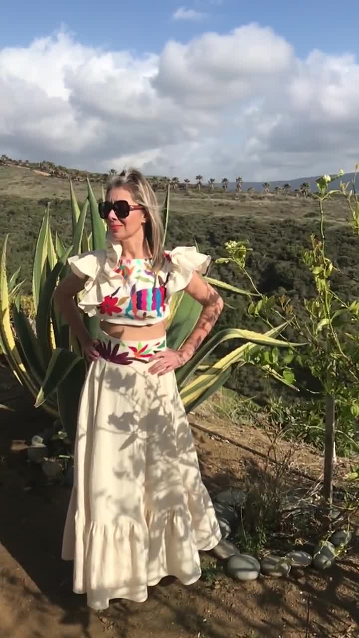 The “sayulita” Two Piece Maxi Skirt Set. #handembroidery by