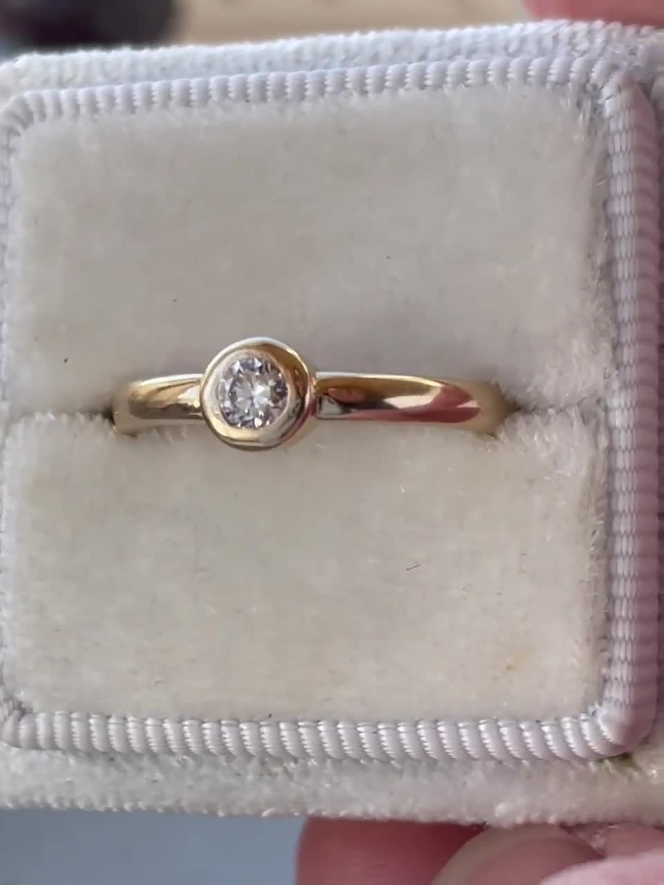 Classic Diamond Engagement Ring, 14k Yellow Gold Band With Round