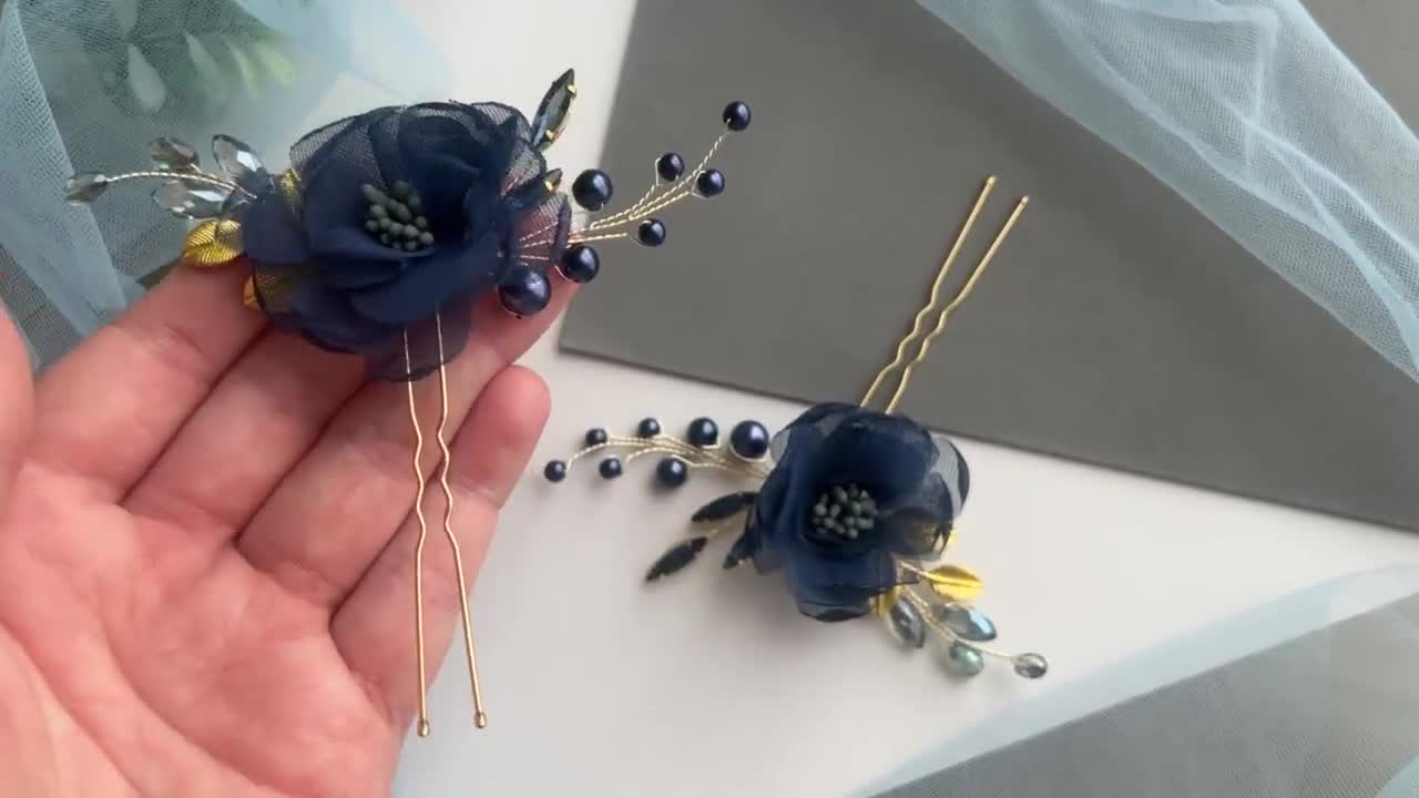 Navy flower hot sale hair accessories