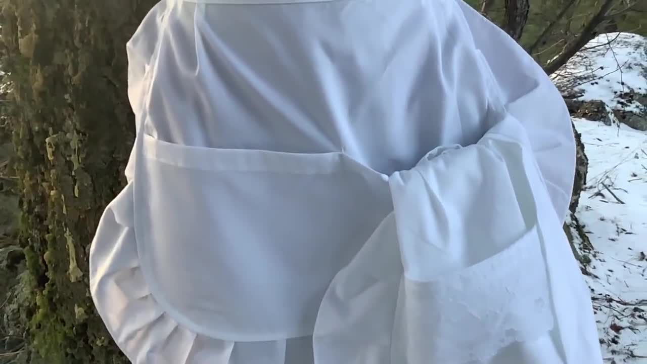 Demi-tablier Blanc Avec 2 Poches - Tablier De Serveuse Blanc