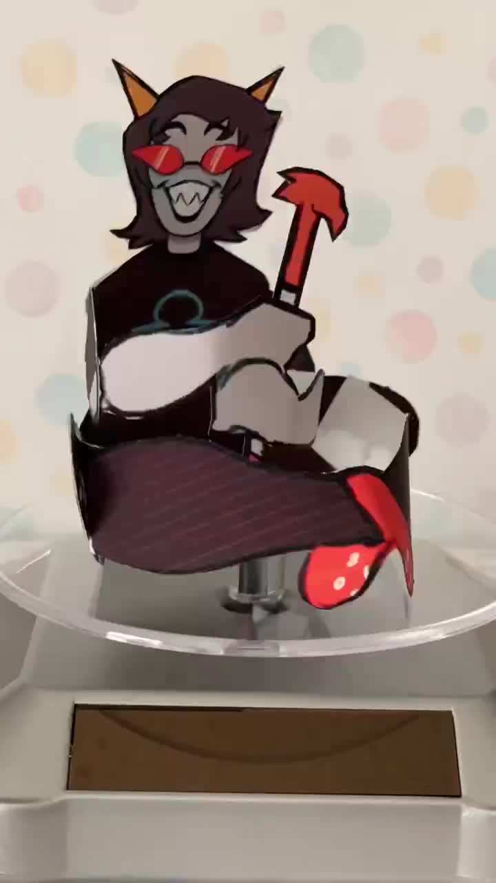 Manualidad de papel imprimible DIY sentada Terezi Homestuck, image size:720x1280