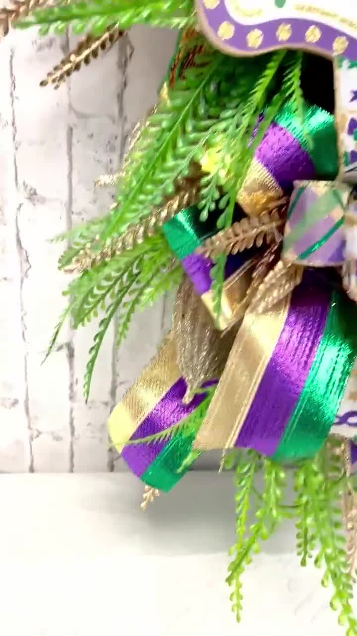 Mardi Gras Swag, Mardi Gras Wreath, Mardi Gras Door Decor, Mardi