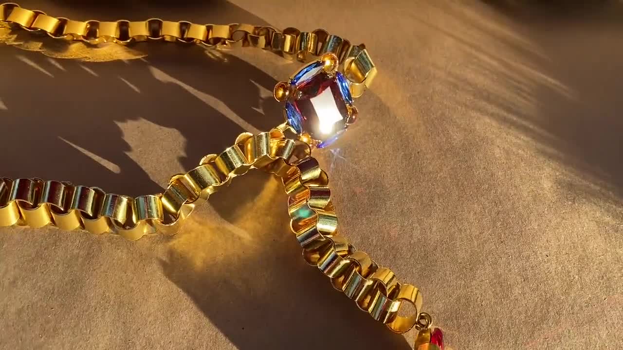 Yves Saint Laurent ゴールド チェーンベルト✧︎*。美品 YSL リヴ ゴーシュ ヴィンテージ ゴールド チェーン ベルト 特大