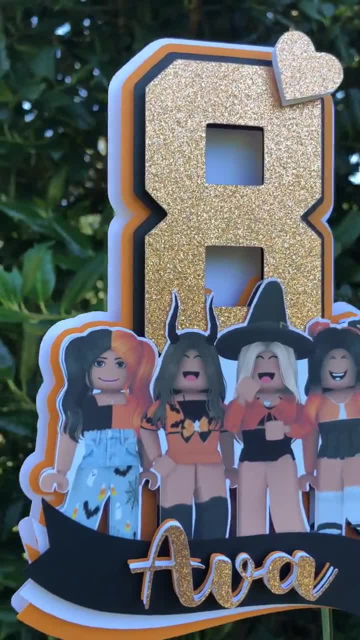 Halloween Girl Roblox Cake Topper Halloween Roblox Birthday -  Portugal