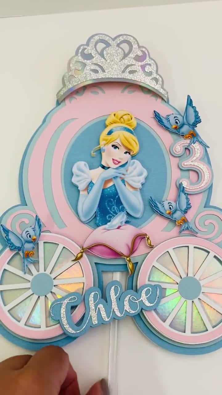Cinderella Carriage Fondant Cake Topper. Princess Edible Topper