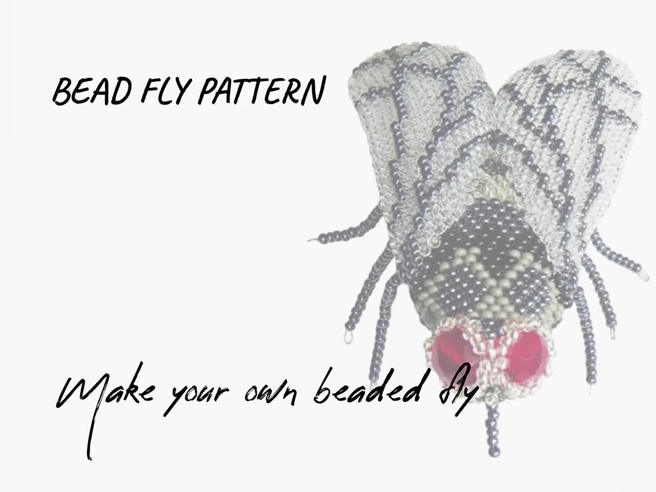 PDF Seed Bead Fly Pattern Brick stitch Beading Bug Pattern 