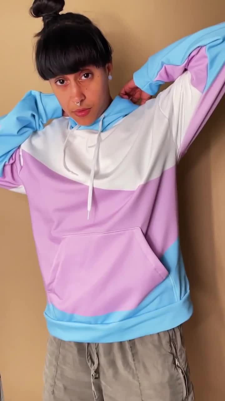 Trans Pride Wave Hoodie - Transgender Flag Color Block Hoodie video poster