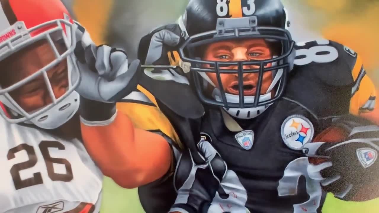 Pittsburgh Steelers Artwork Heath Miller Football print by Tempy Moore