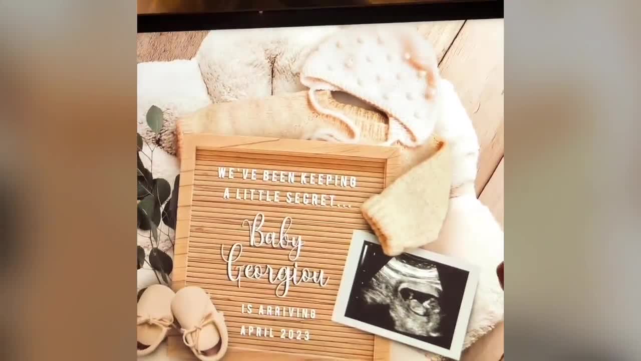 Winter Pregnancy Announcement for Social Media, Neutral Baby