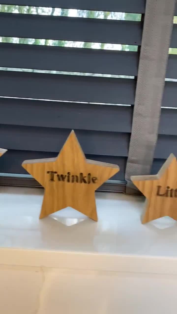 Twinkle Twinkle Little Star Wooden Gift Set, Baby Stars Set, Wooden Stars,  Baby Shower Stars, Newborn Baby Stars Gift Engraved Stars 